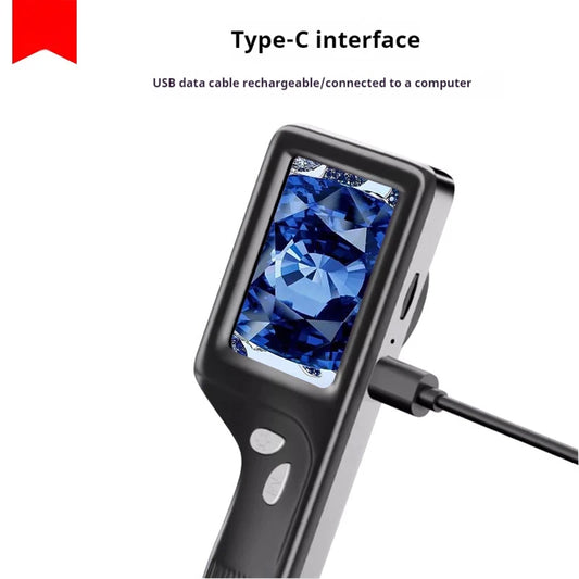 10X Hd Digital Magnifier 2.4" Ips Screen Pocket Magnifying Glass Camera for Kids Coin Pcb Measure White Uv Light Usb Microscope Peaceful Pleasures Health and Wellness 10x 20x 30x