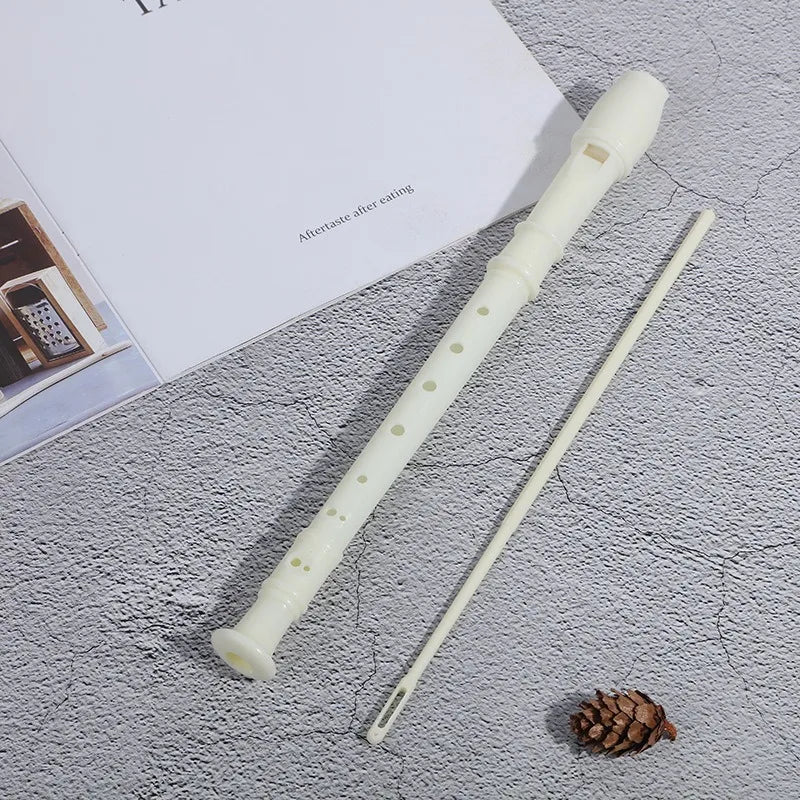 8-Hole Recorder PP Material Milk White Student Children's Flute