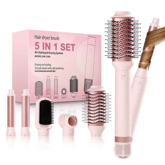 Hair dryer brush detachable 5-in-1 styling and drying system, fast drying, curl smoothing and styling, automatic curling iron Peaceful Pleasures Health and Wellness