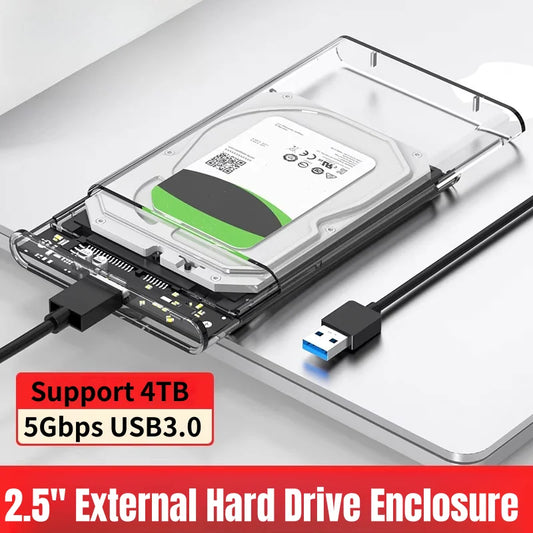 USB 3.0/Type C to SATA III Hard Disk Case for 2.5 inch HDD SSD External Hard Drive Enclosure Harddisk Boxs Support UASP HDD Box Peaceful Pleasures Health and Wellness