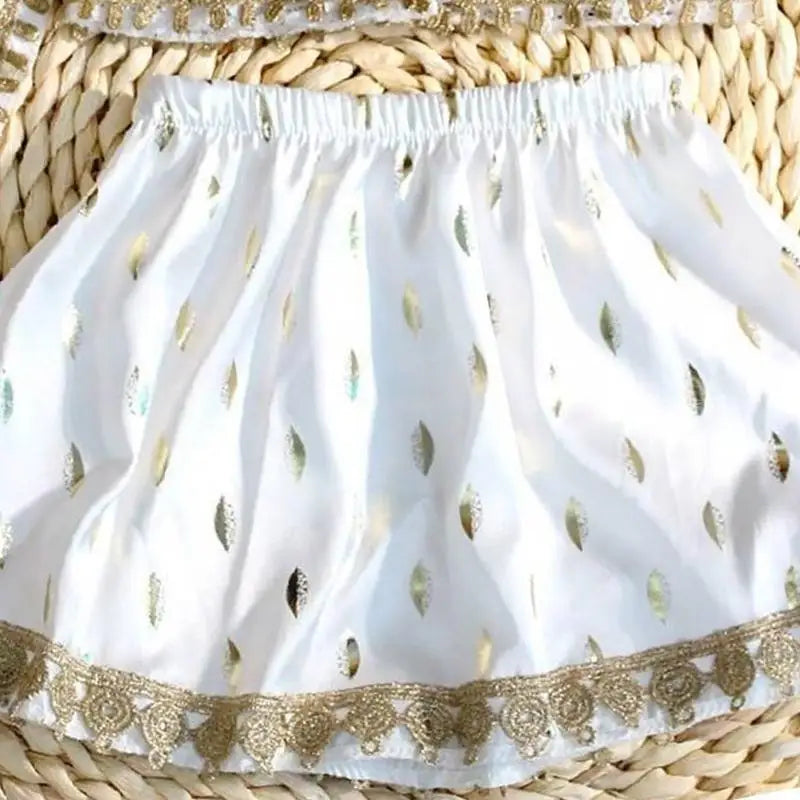 Newborn Baby Girl Bohemian Photo Outfit | Top, Skirt & Headband