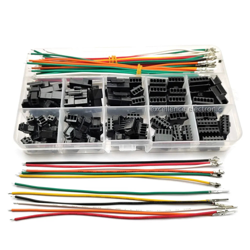 JST SM 2.54mm Male & Female Connector Kit with 22AWG Pre-Crimped Wire SM2.54 2/3/4/5/6 Pin Housing Adapter Cable Connector Peaceful Pleasures Health and Wellness Default Title