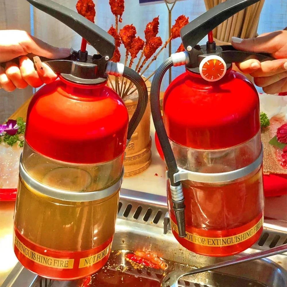 1.5L Creative Fire Extinguisher Drinking Barrel [No cup]Wine Divider Cannon Portable Beverage Beer Drink Dispenser For Party Bar Peaceful Pleasures Health and Wellness
