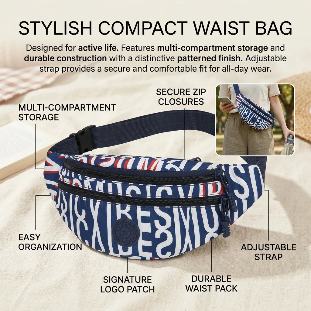 Unisex Crossbody Bag Lightweight Shoulder Waist Pack Outdoor Print Design Peaceful Pleasures Health and Wellness