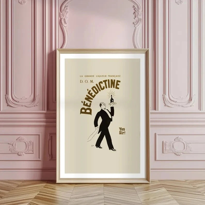 Retro French Alcohol Advertising Canvas Wall Art Print Poster