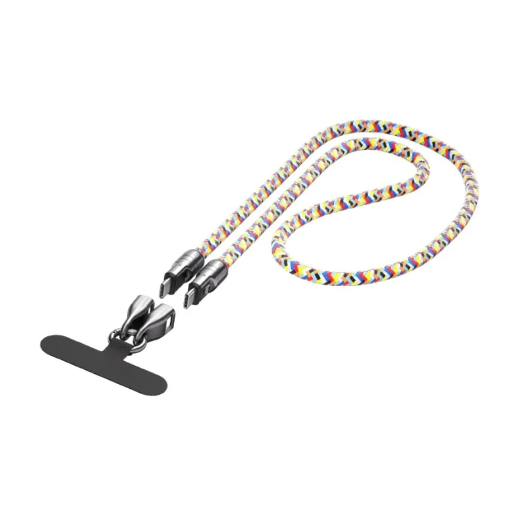 240W USB-C to USB-C Braided Fast Charging Cable PD3.1 & Lanyard