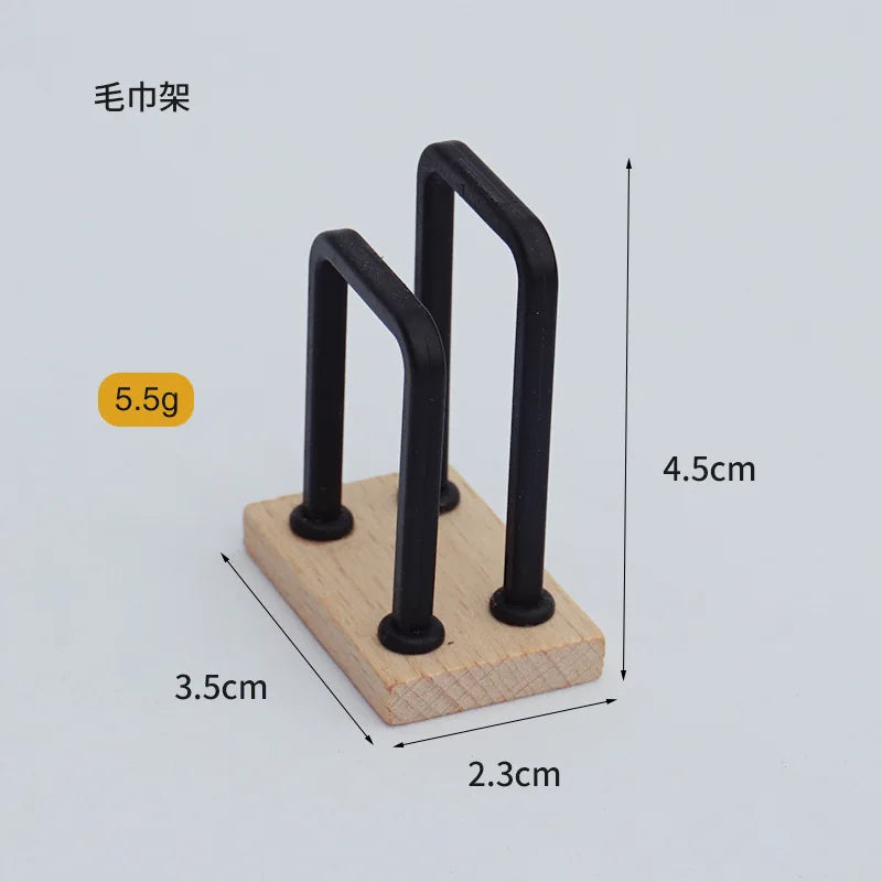 1:12 Dollhouse Simulation Bathroom Toy White Wash Basin Dollhouse 1/12 Dollhouse Simulation Toilet Model Furniture Miniature Peaceful Pleasures Health and Wellness Towel rack