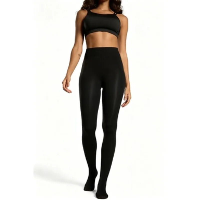 Women's Shiny Gym Leggings High-Stretch Elastic Waist Fitness
