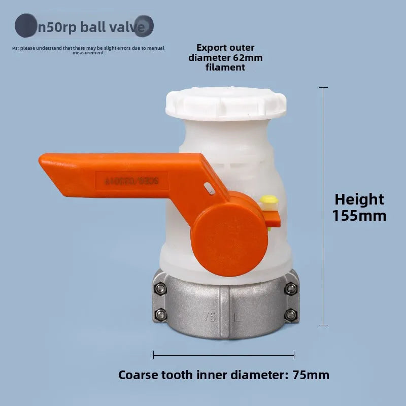 Plastic Butterfly Valve IBC Tote Tank Drain Adapter DN40–DN100