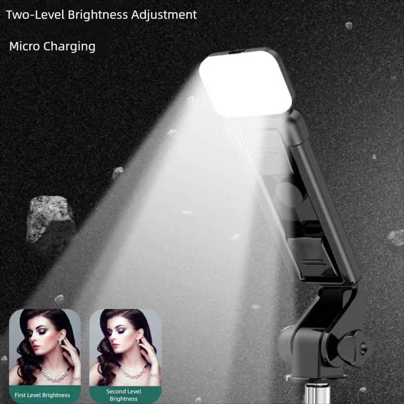 Portable Bluetooth Selfie Stick Tripod Holder with Remote Shutter Fill Light Extendable Wireless Remote Retractable Phone Stand Peaceful Pleasures Health and Wellness