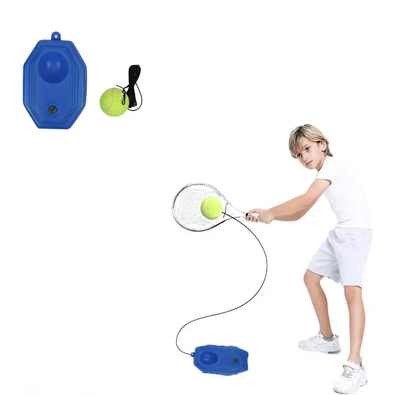 Tennis Trainer Rebound Net with Elastic Rope Solo Practice Tool for Backyard Driveway Self Training Portable Post Mount Peaceful Pleasures Health and Wellness