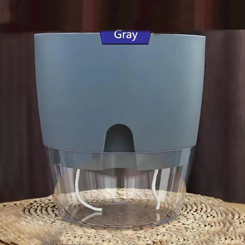 Self Watering Pots for Plants – Double-Layer Plastic Flower Pot with Drainage