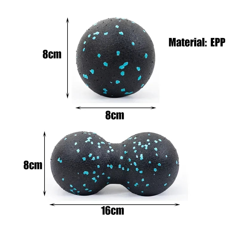 EPP 8cm Peanut Balls Body Massage Fascia Ball High Density Muscle Relaxation Lacrosse Fitness Yoga Myofascia Ball Relieve Pain Peaceful Pleasures Health and Wellness