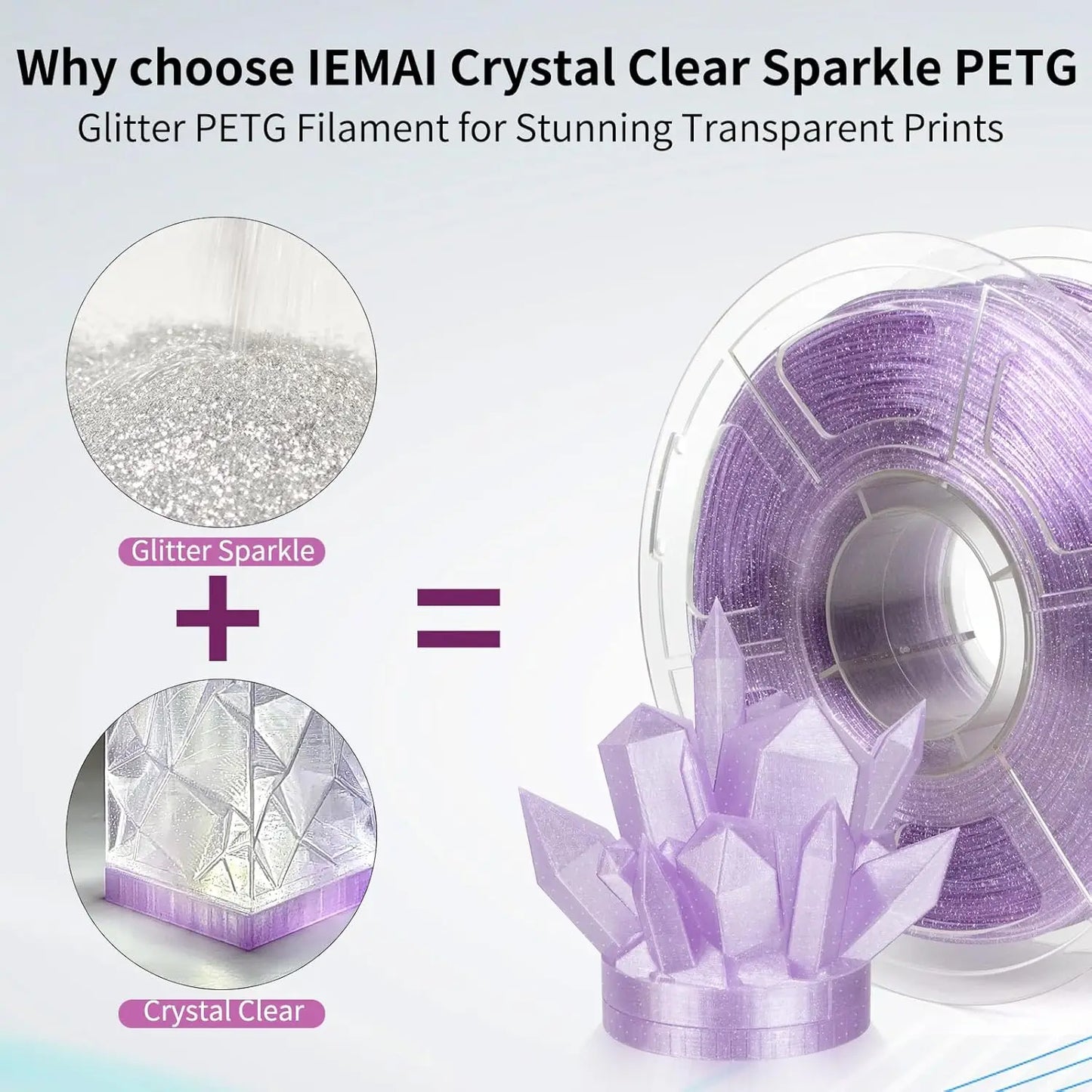 Glitter PETG Filament 1.75mm | Sparkle Galaxy Crystal Clear