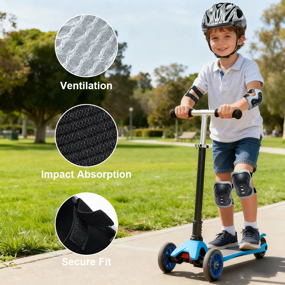 7PCS Adjustable Kids Toddler Helmet with Knee Pads,Elbow Pads & Wrist Guards,Bike Helmet for Skateboard,Skating,Biking,Cycling Peaceful Pleasures Health and Wellness