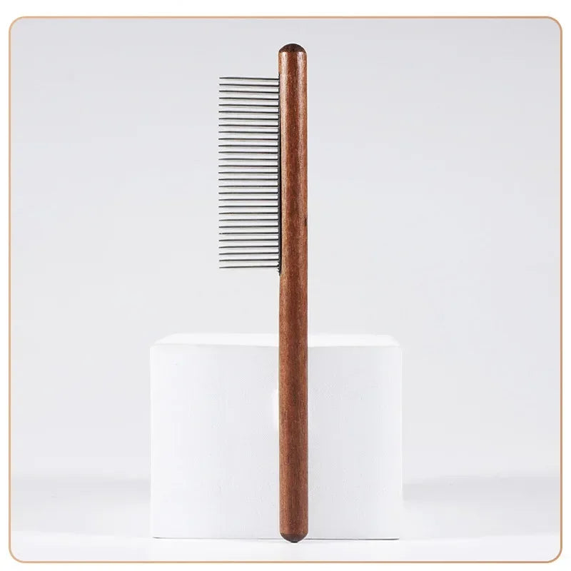 Wooden Pet Grooming Comb – Cat & Dog Detangling Brush