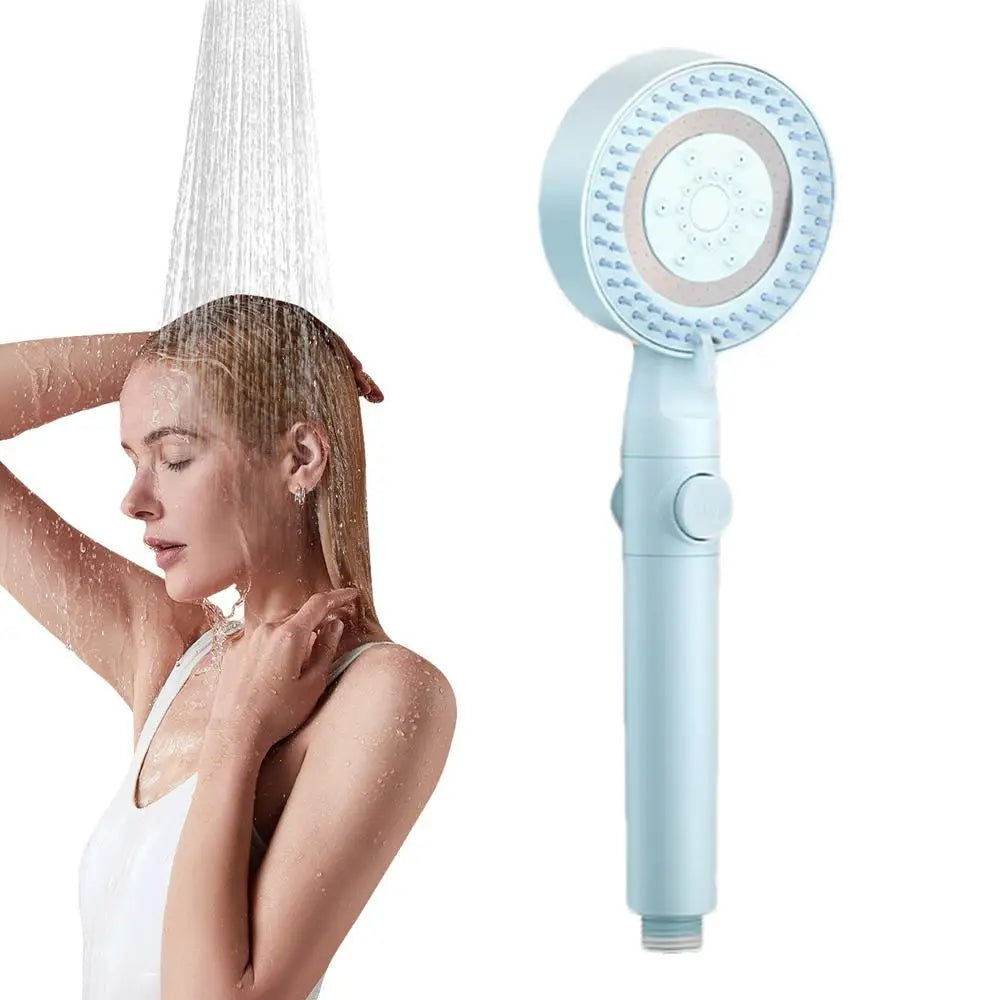 Filtered Handheld Shower Head Adjustable 5-Mode Bathroom Shower Nozzle Multilayer Filtration Bathing Sprayer Hotel Home Bathroom Peaceful Pleasures Health and Wellness blue China Mainland