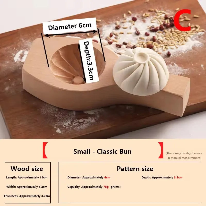 1pc 3D Wood Steamed Bread Mold Thickening Carved Creative Steamed Stuffed Bun Pastry Press Mould Family DIY Handmade Baozi Maker Peaceful Pleasures Health and Wellness A