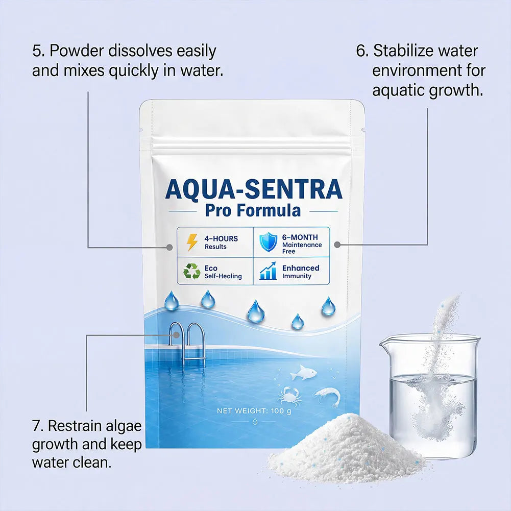 Water Clarification Powder,Fish Tank Cleaning And Care Powder,Pools/Aquarium/Fish Tank/Care Powder,Long-Lasting Clarity Odor Peaceful Pleasures Health and Wellness