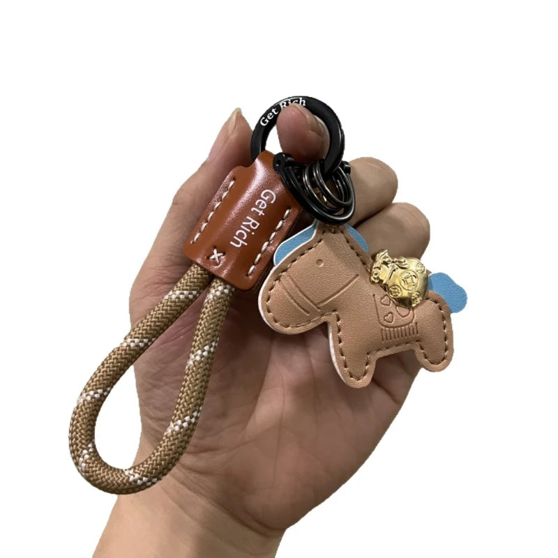 Money Soon Handmade Leather Keychain | Cute Couple Gift Leather Keychain Peaceful Pleasures Health and Wellness