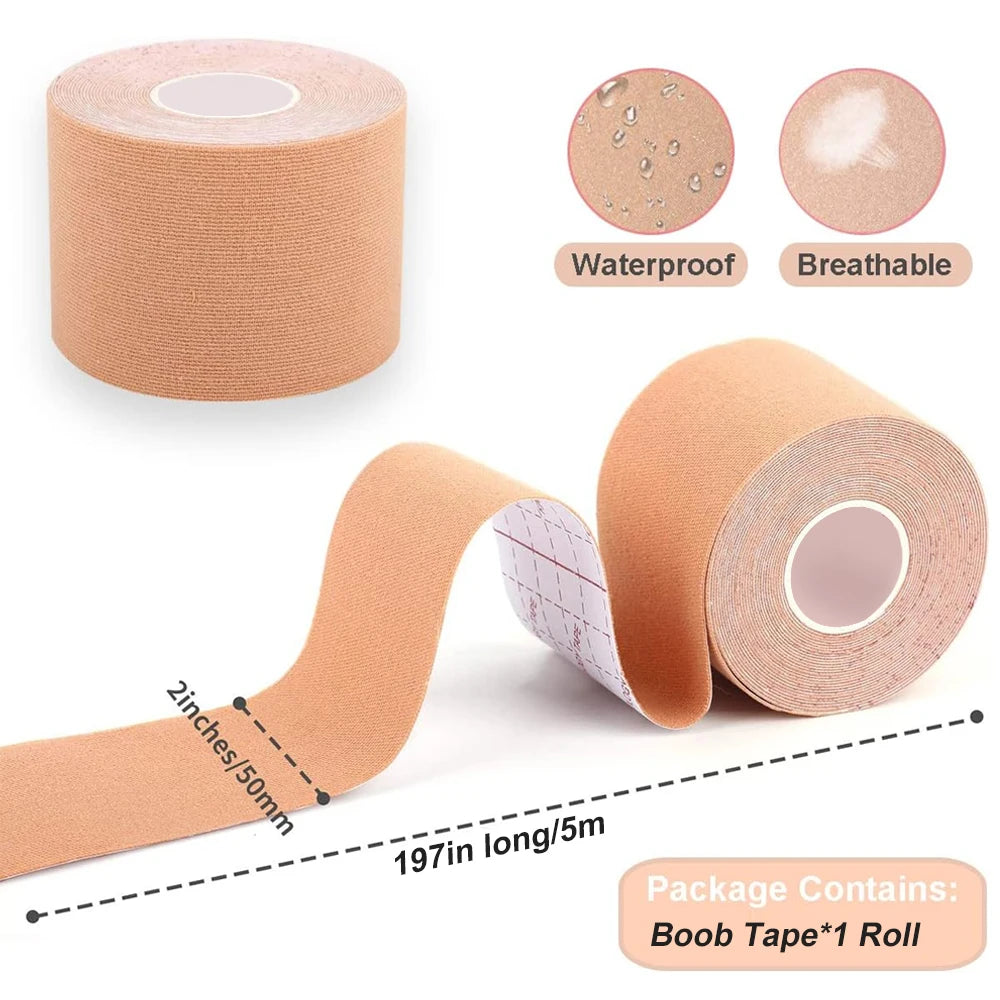 1 Roll Kinesiology Tape, 5cm x 5m Waterproof Athletic Tape, Uncut Kinetic Tape, Elastic Muscle Tape, Sports Tape, Knee Tape for Peaceful Pleasures Health and Wellness