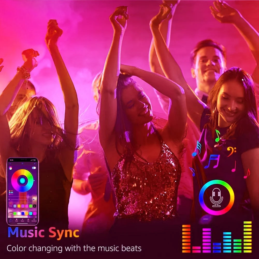 RGB LED Strip Lights Music Sync App Remote Control – RUNTOIN