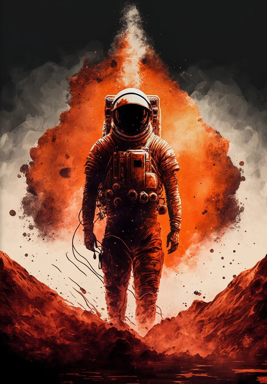 Astronaut Canvas Wall Art | Modern Sci-Fi Space Poster Print Canvas Wall Art Peaceful Pleasures Health and Wellness 7 40x60cm Unframed