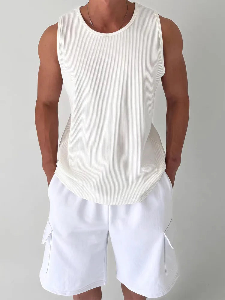 Men's Waffle Knit Tank Top | Loose Sleeveless Summer Vest