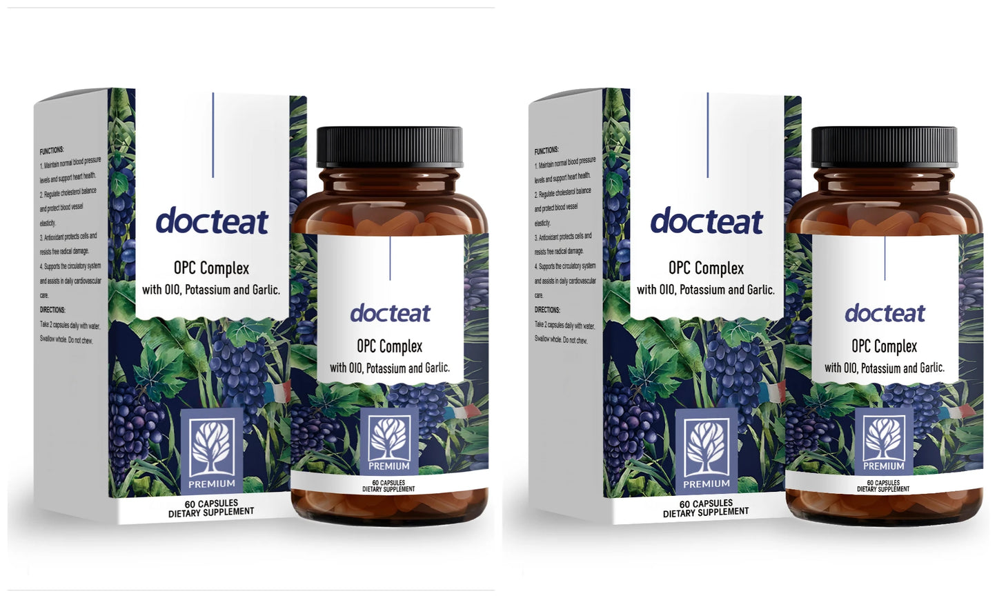 Docteat OPC Complex – Grape Seed Extract, Garlic & Potassium 60ct