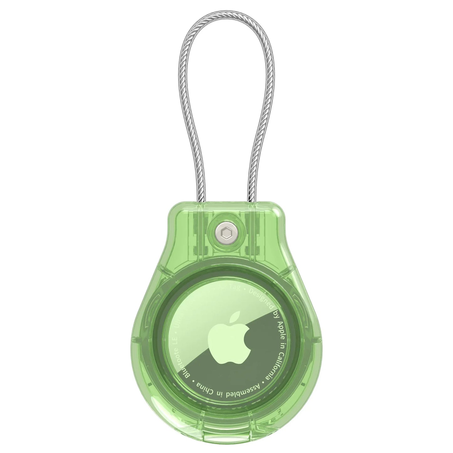 Waterproof Cover for Apple AirTag Keychain Holder with Wire Cable Anti-Lost Tracker Accessories for Luggage Backpack Airtag Case Peaceful Pleasures Health and Wellness Transparent Green