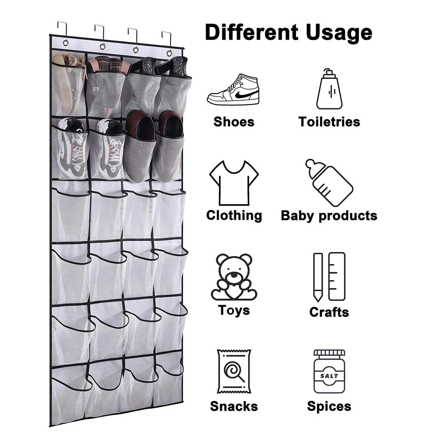 24-Pocket Clear Door Hanging Hat Organizer Storage Rack for Baseball Caps Bedroom Hat Storage Holder Protect Rack Peaceful Pleasures Health and Wellness