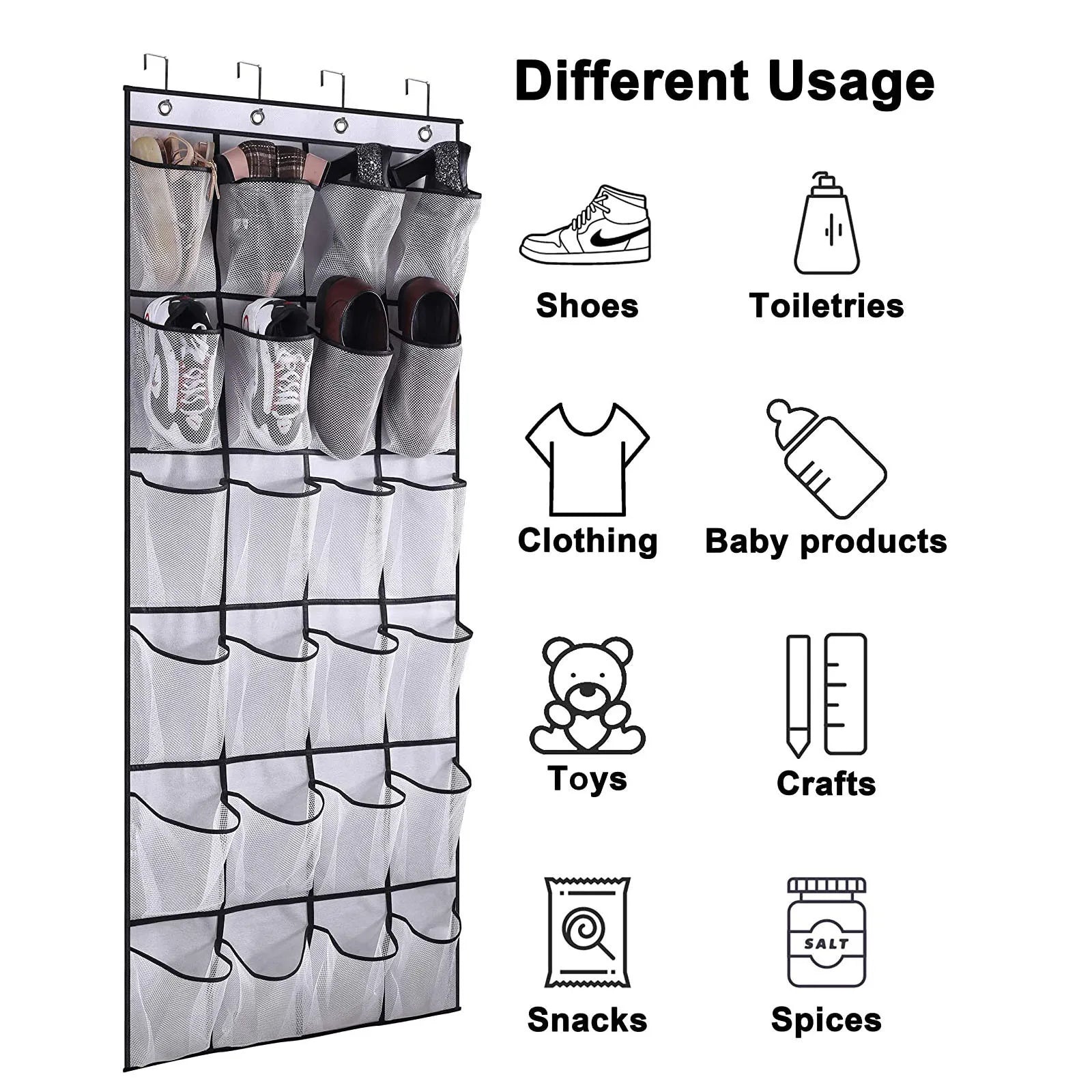 24-Pocket Clear Door Hanging Hat Organizer Storage Rack for Baseball Caps Bedroom Hat Storage Holder Protect Rack Peaceful Pleasures Health and Wellness