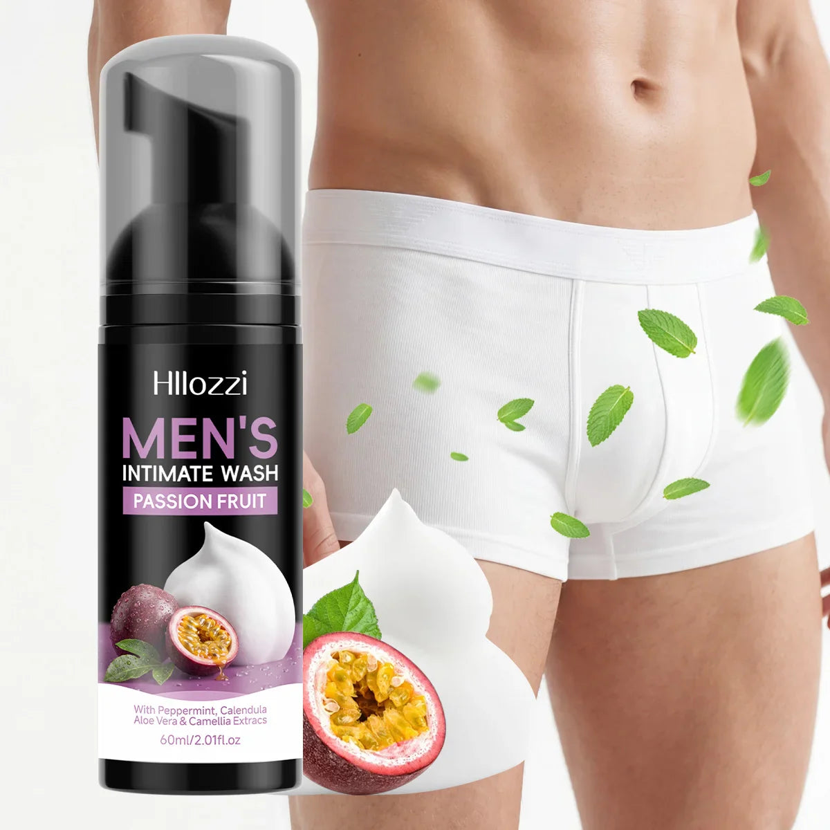 Men's Passion Fruit Intimate Wash Foam – Deodorizing Cleanser