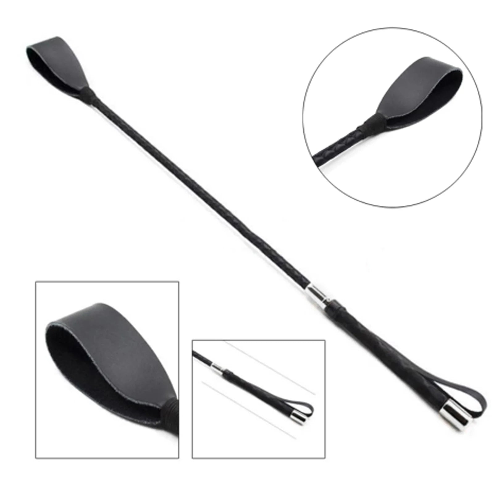 Premium Horse Riding Crop Leather Equestrianism Horse Crop with Double Slapper for Couples Equestrian Enthusiasts Peaceful Pleasures Health and Wellness