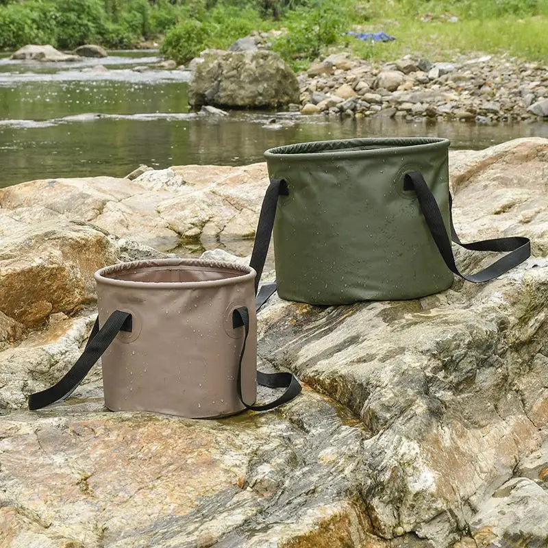Outdoor Camping Folding Water Bucket Multi-functional Large-capacity Portable Fishing Bucket Storage Telescopic Water Bucket Peaceful Pleasures Health and Wellness