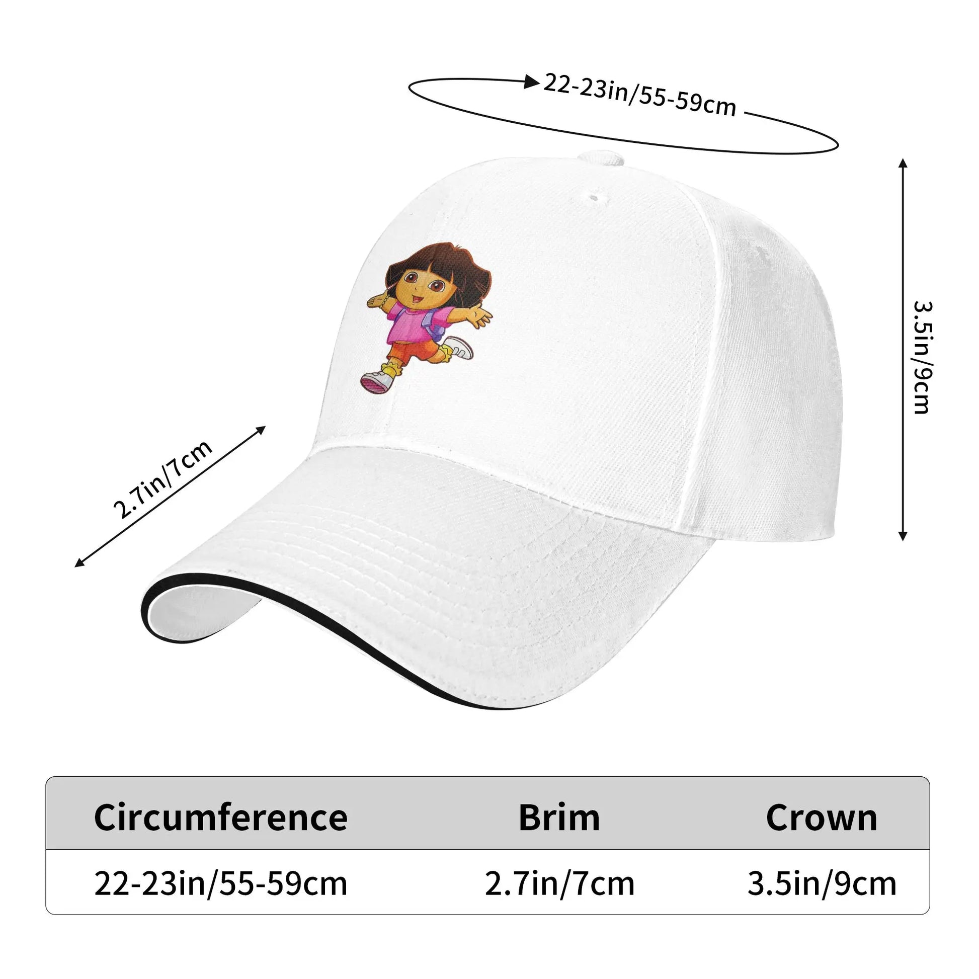 D-Doras The Explorers Casual Baseball Cap Outdoor Gym Trucker Hat Summer Sun-Proof Men Women y2k Retro Baseball Caps Peaceful Pleasures Health and Wellness