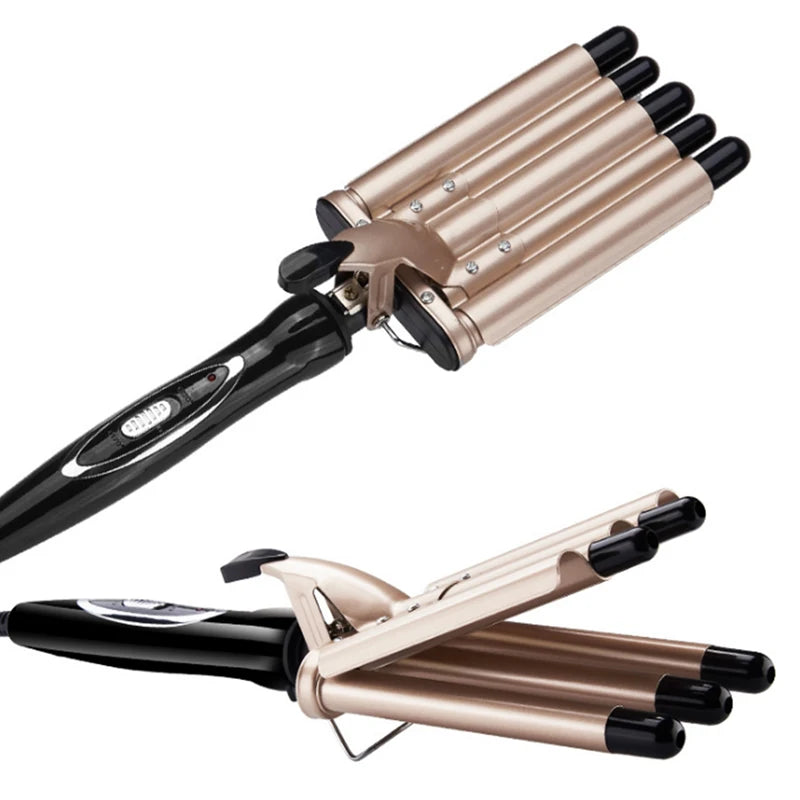 Large Electric Household Ceramic Automatic Hair Curler 5 Tube Water Ripple Egg Roll PTC Heater Temperature Curling Irons Peaceful Pleasures Health and Wellness