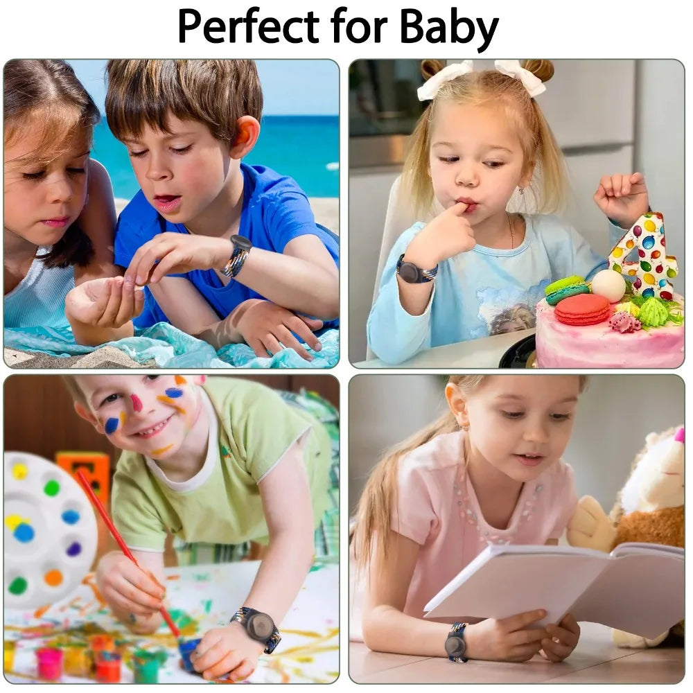 Nylon Braided AirTag Wristband – Kids GPS Tracker Bracelet