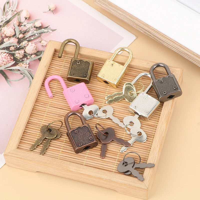 1Set 6Colors Rectangle Padlocks Mini Luggage Hardware Locks With Key Lock For Travel Wedding Jewelry Box Diary Book Suitcase Peaceful Pleasures Health and Wellness