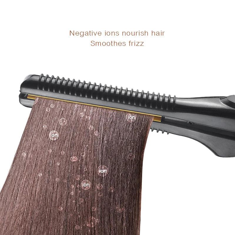 3/10 Pencil Flat Iron Mini Hair Straightener Fast Heating Beard Straightening Iron Small Flat Iron For Short Hair Straightener Peaceful Pleasures Health and Wellness
