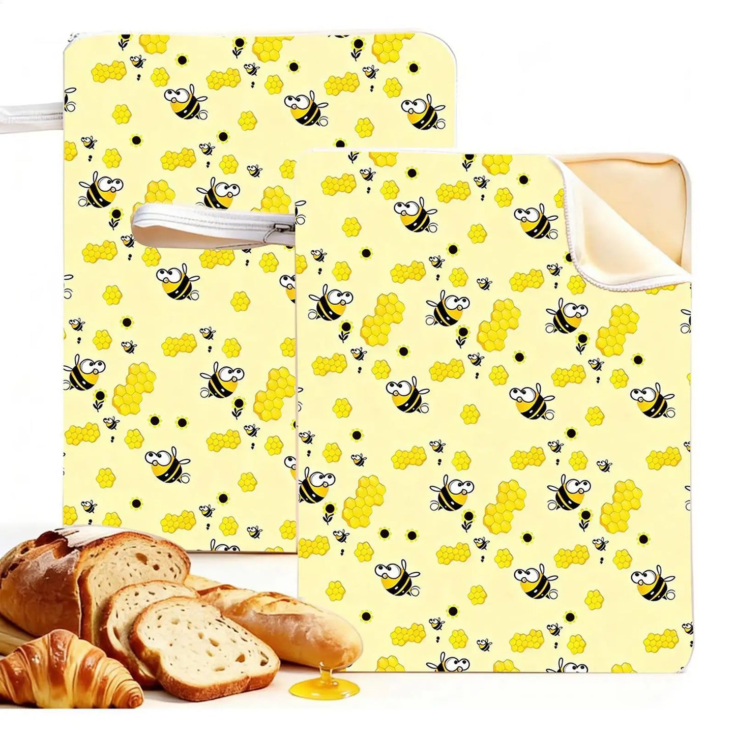Reusable Beeswax Bread Bag – Large Cotton Food Storage Bag