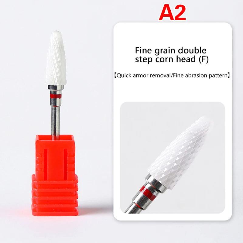 Ceramic Milling Cutter Nail Drill Bit Electric Manicure Pedicure Mill Bits Machine Files Nail Art Tools Equipment Peaceful Pleasures Health and Wellness A2