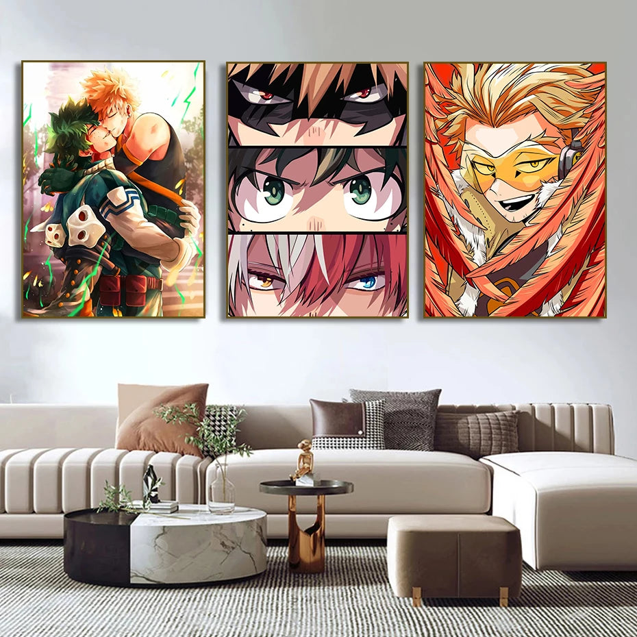 My Hero A-Academia Poster Anime Canvas Painting Wall Print Picture for Boy Bedroom Home Decor Cuadros Peaceful Pleasures Health and Wellness