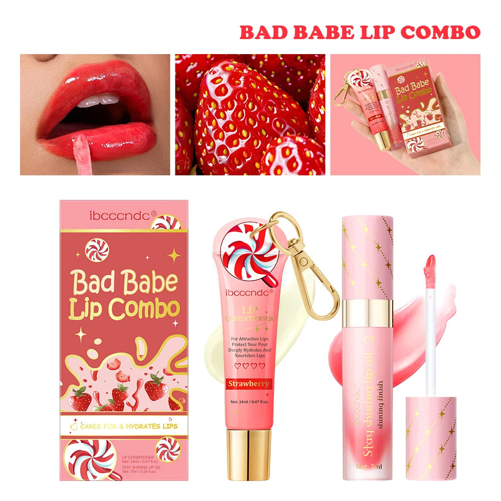 ibcccndc Lip Oil & Lip Stain Set – Hydrating Glossy Lip Duo Lip Oil & Gloss Set Peaceful Pleasures Health and Wellness