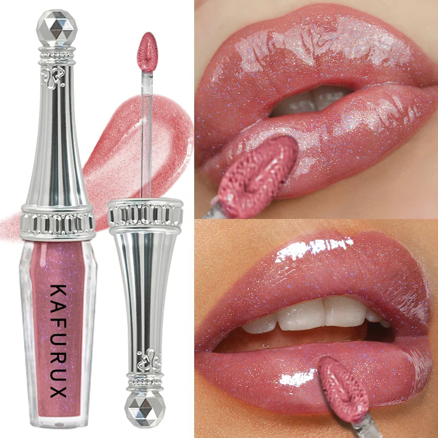 KAFURUX 6-Color Glitter Lip Gloss – Shimmer Pearlescent Set