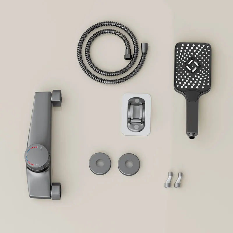 Wall Mounted Waterfall Bathtub Faucet Set with Handheld Shower
