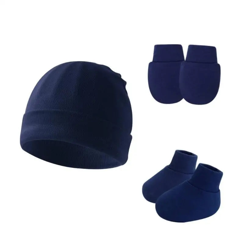 Newborn Baby Hat Gloves & Booties Set – Soft Cotton 0–9M