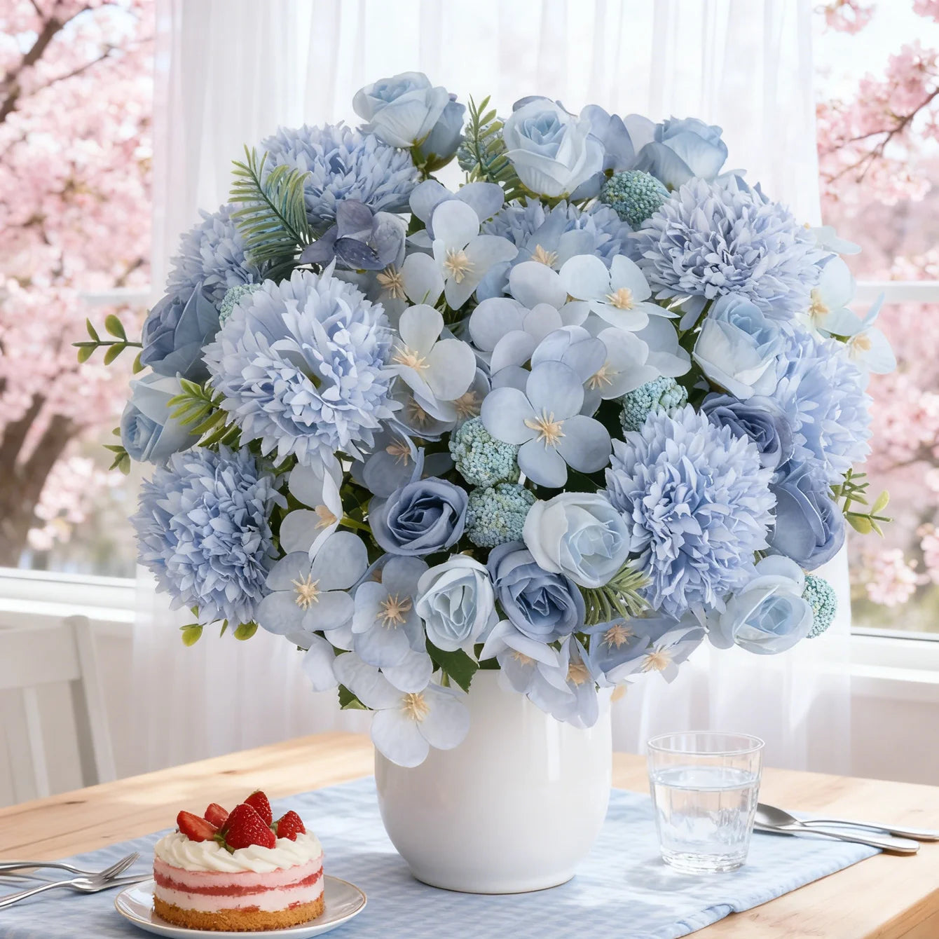 Artificial Silk Chrysanthemum Rose Bouquet | Wedding Home Decor