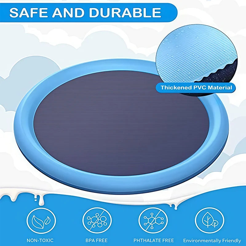 Dog & Cat Water Play Splash Pad – Dolphin Spray Mat Toy