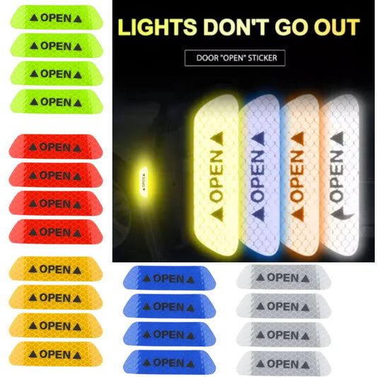 4-Pack Night Reflective Car Door Safety Warning Stickers Car Safety Sticker Oasis Select
